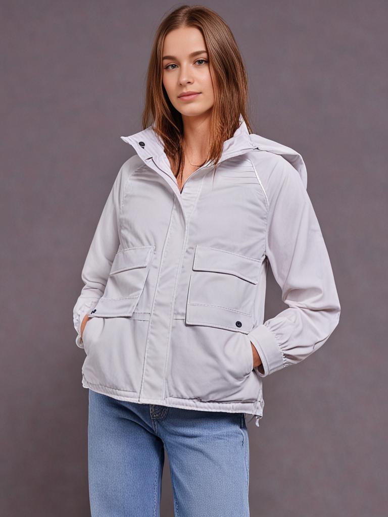 Dresser Stylish White Winter Coat / ქალის ზამთრის ქურთუკი