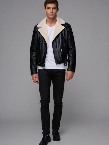 Dresser Men’s Shearling-Lined Leather Jacket / მამაკაცის ტყავის ქურთუკი